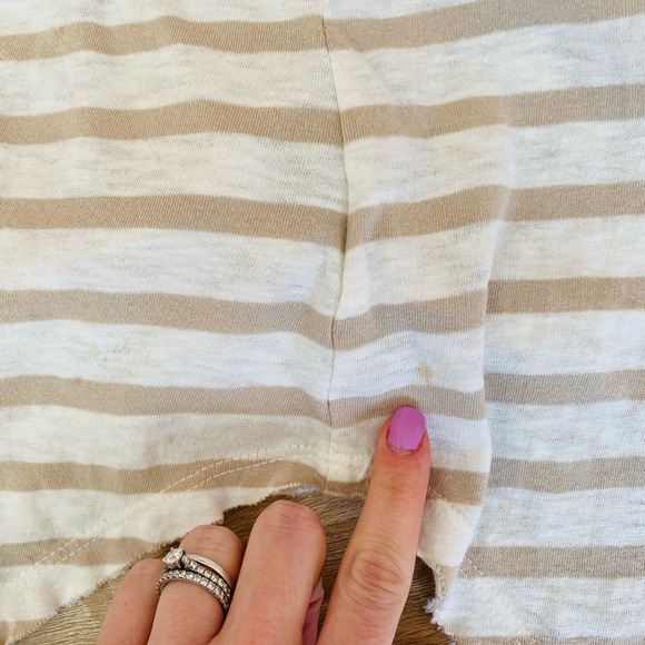 Free People Striped Tank Top Cream Sz Small - Picture 12 of 13